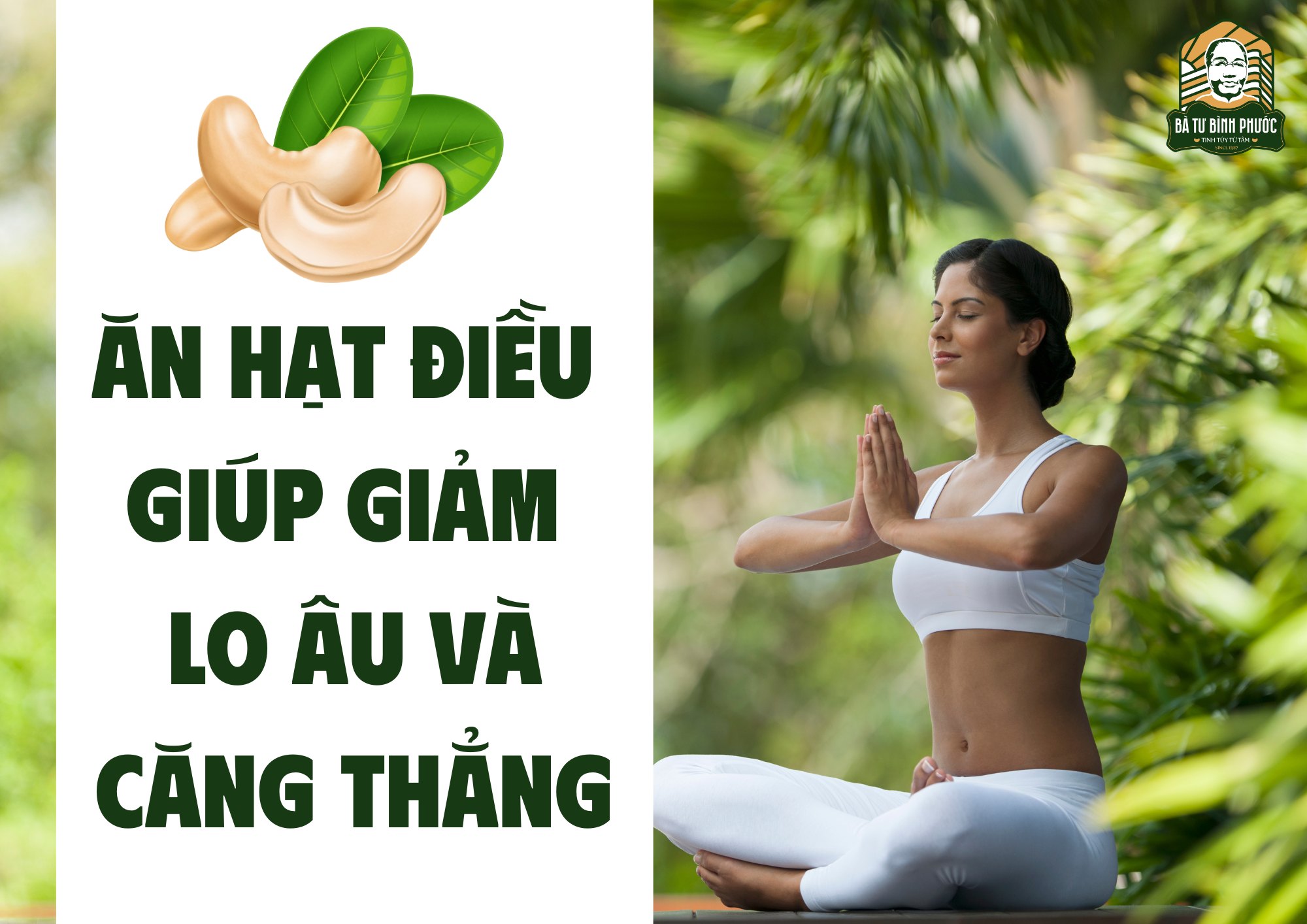 Ăn hạt điều giúp giảm lo âu và căng thẳng